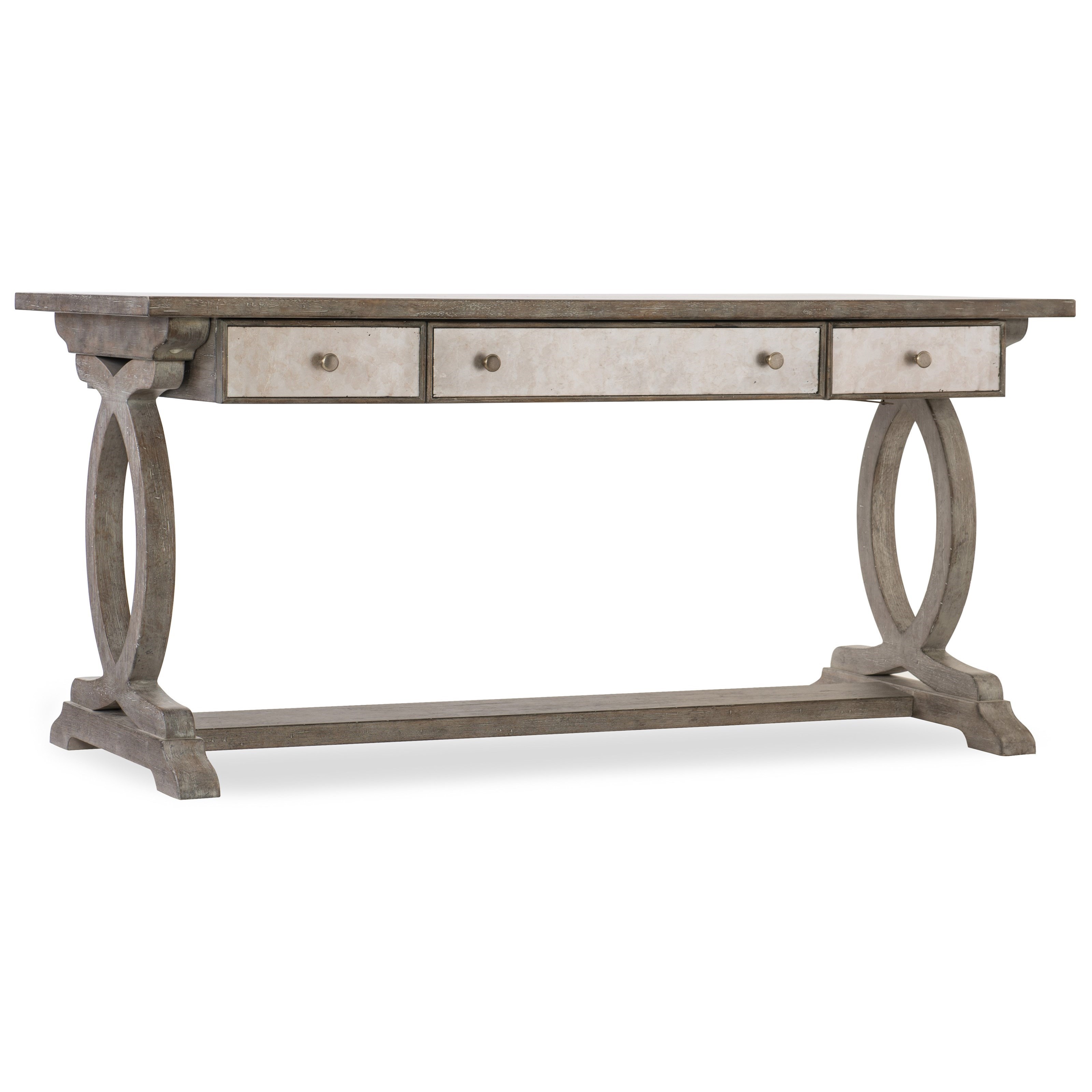 Hamilton Home Rustic Glam Rustic Glam Three Drawer Trestle Desk